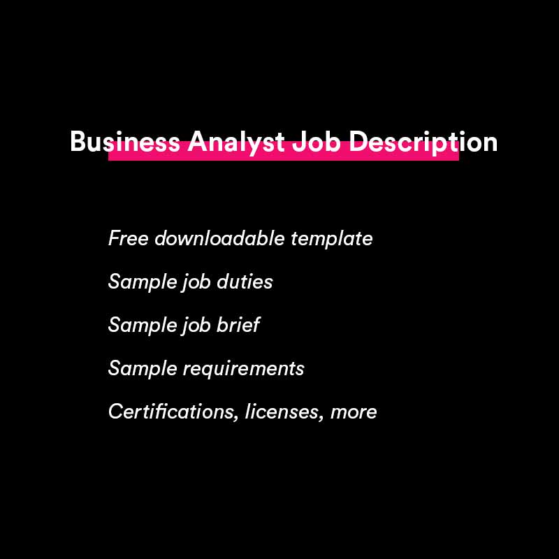 business analyst job description template and sample