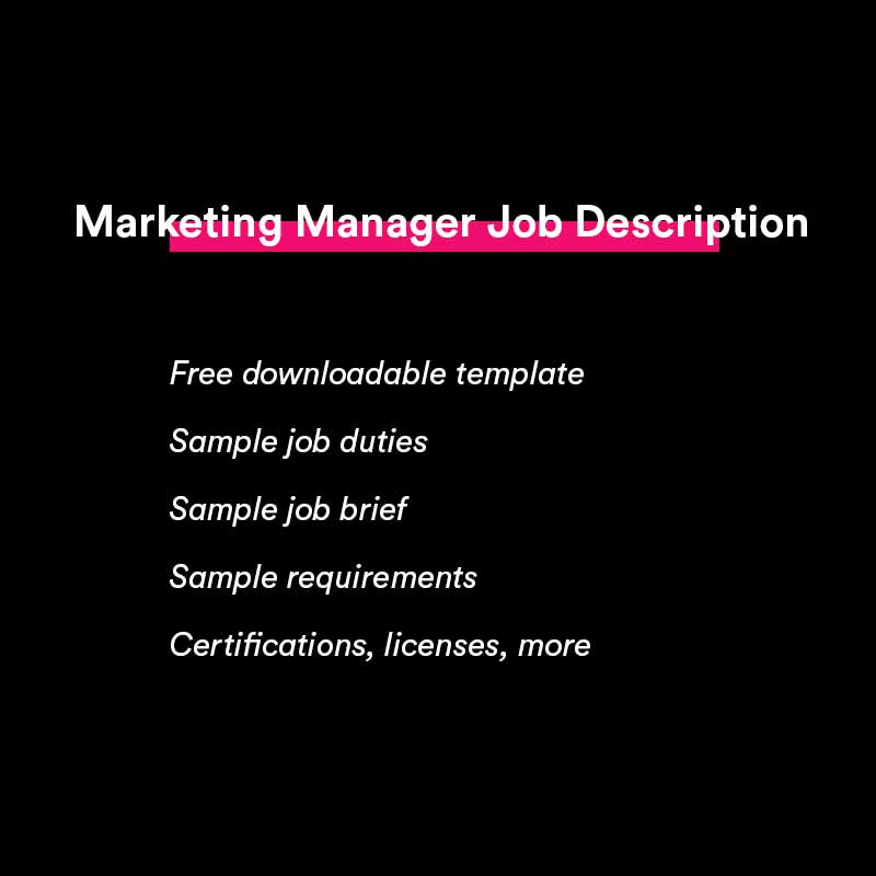 Best Marketing Manager Job Description For 2022 Algrim co