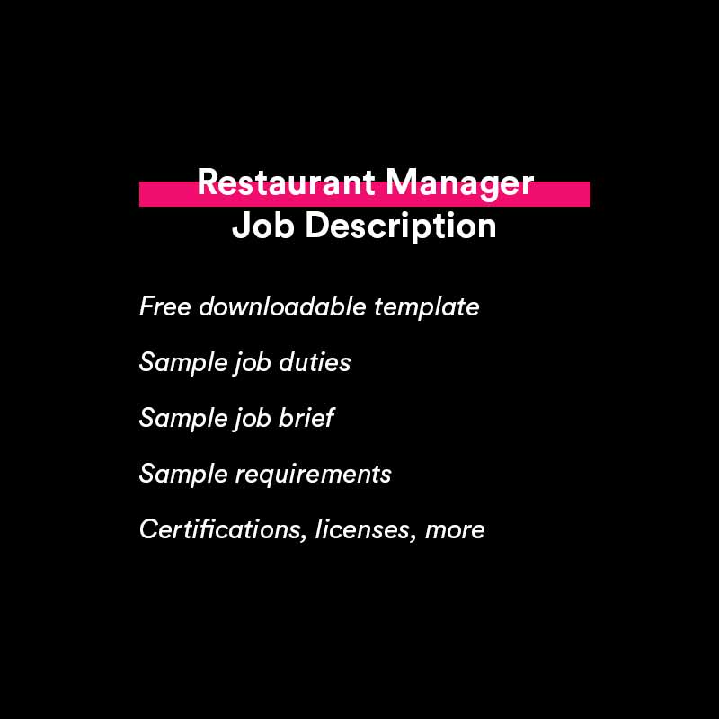 Example Restaurant Manager Job Description 2022 Algrim co