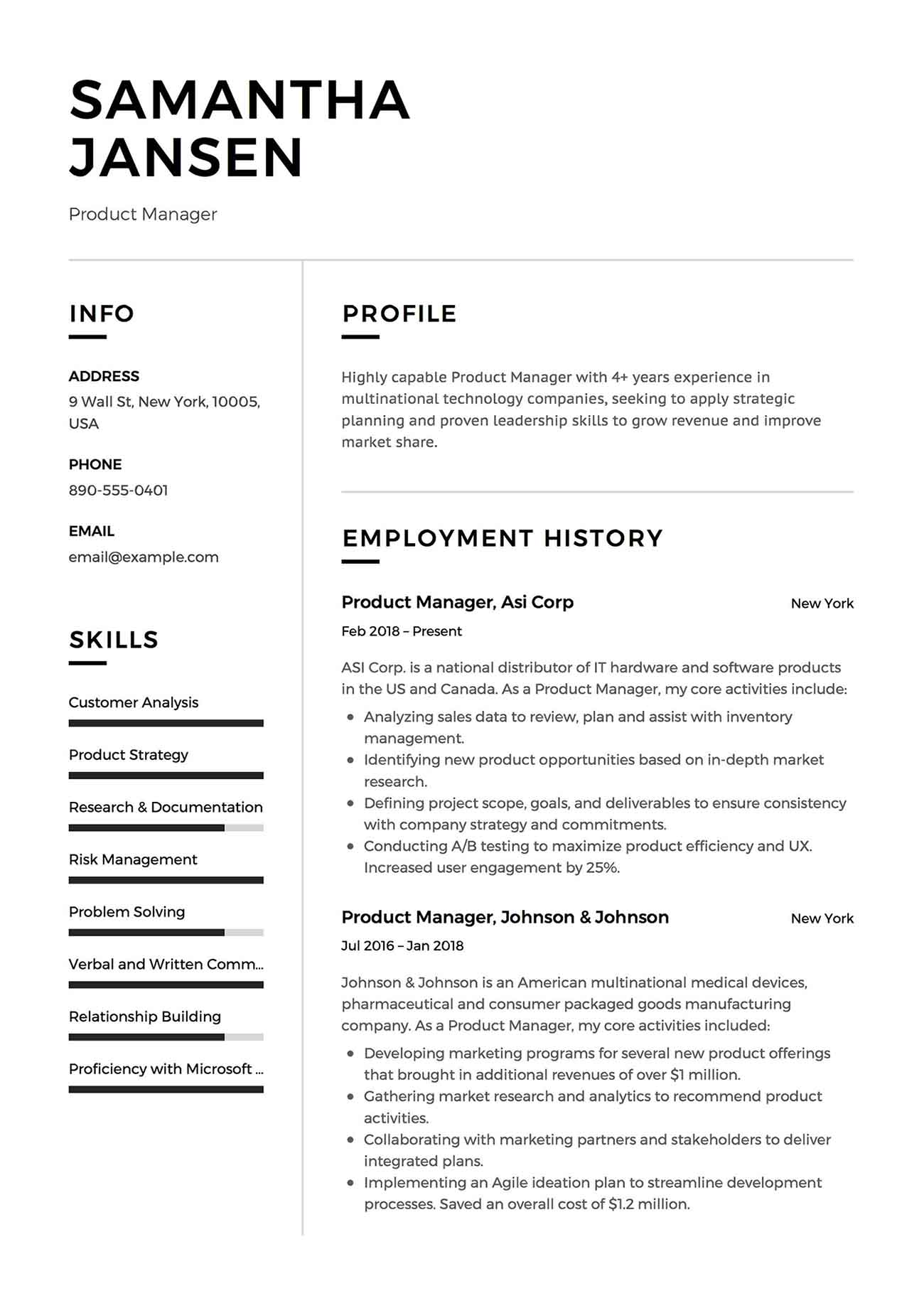 reverse chronological resume template word